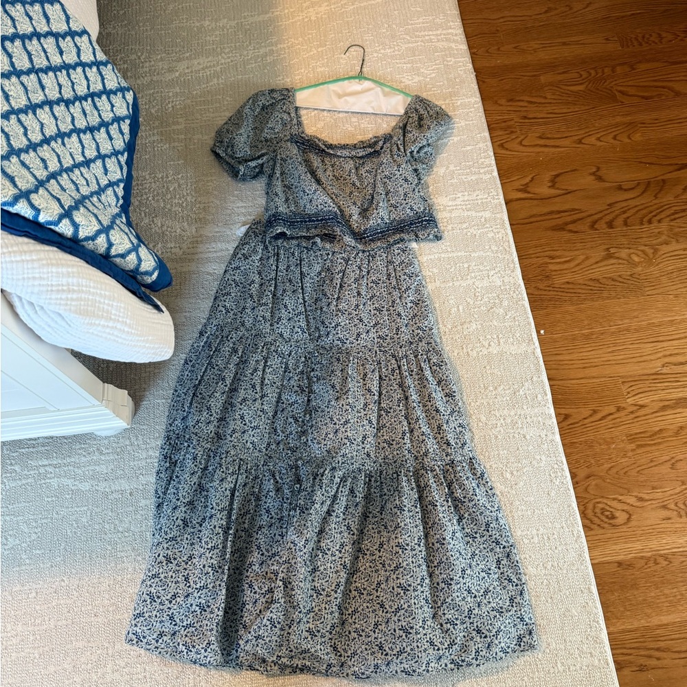 Madewell Blue and White Floral Dress